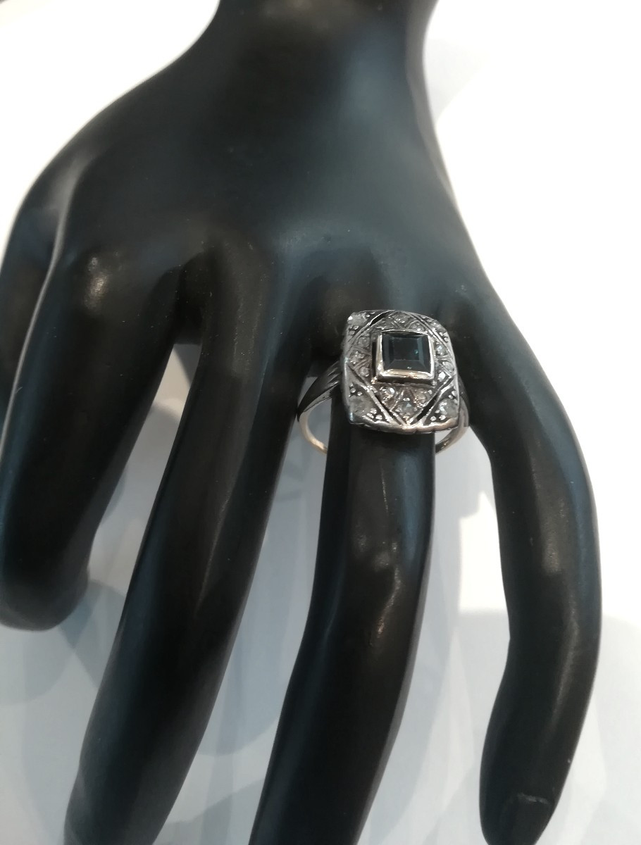 Bague Ancienne Saphir-photo-3