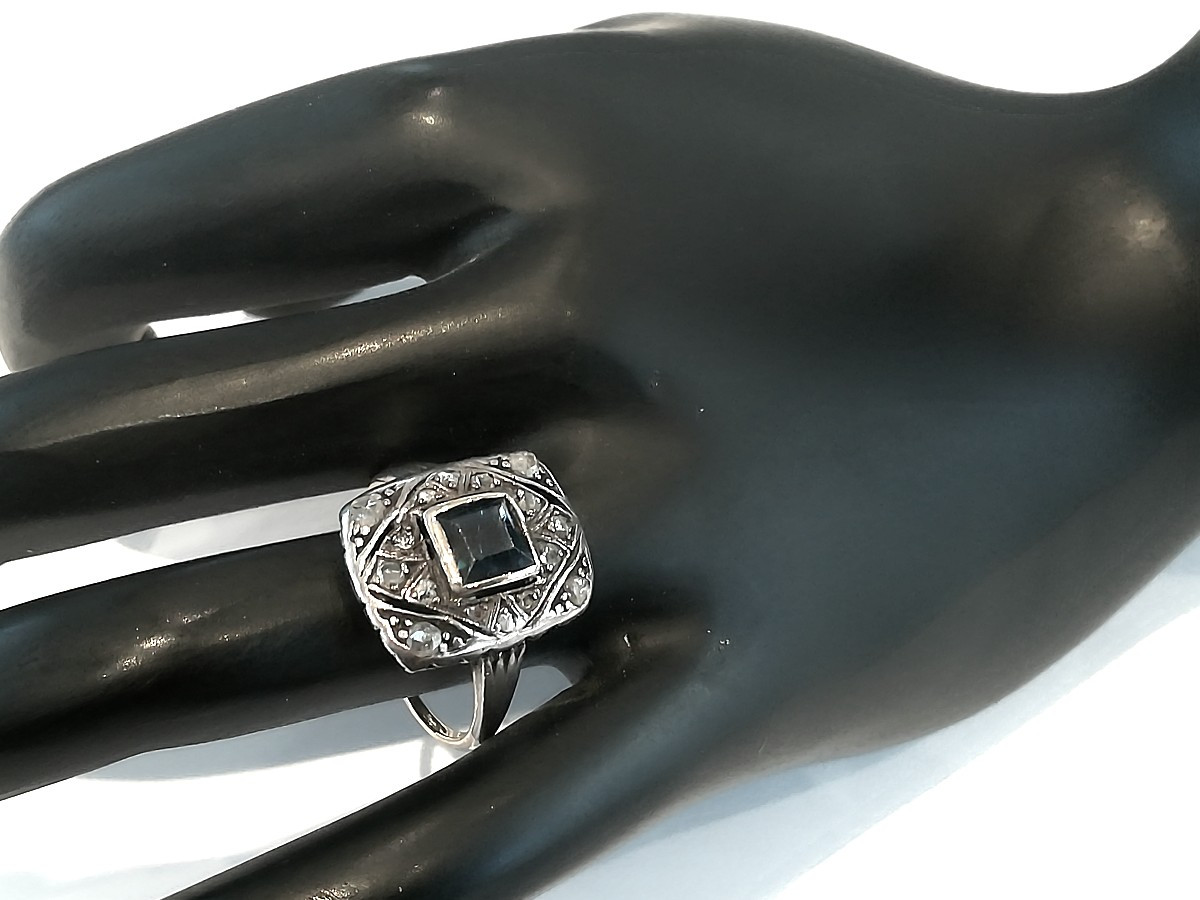Bague Ancienne Saphir-photo-4