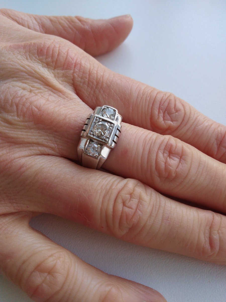 Riviere Diamond Ring Circa 1935-photo-2