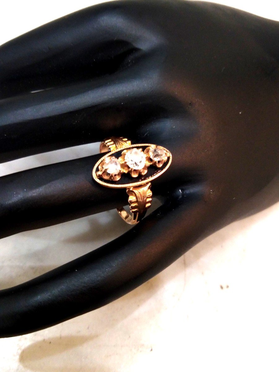 Bague Ancienne Or Email Diamants-photo-1
