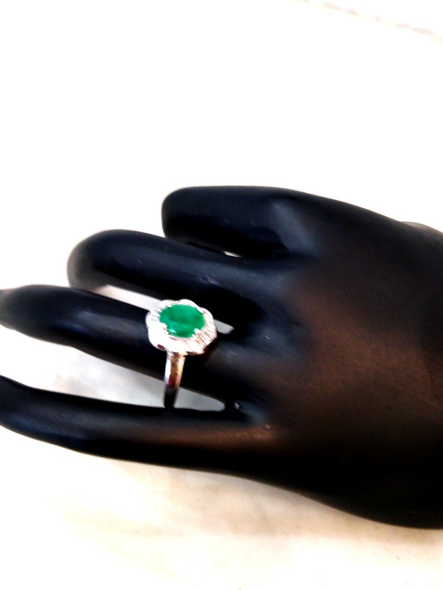 Bague Marguerite  Emeraude Diamants-photo-3