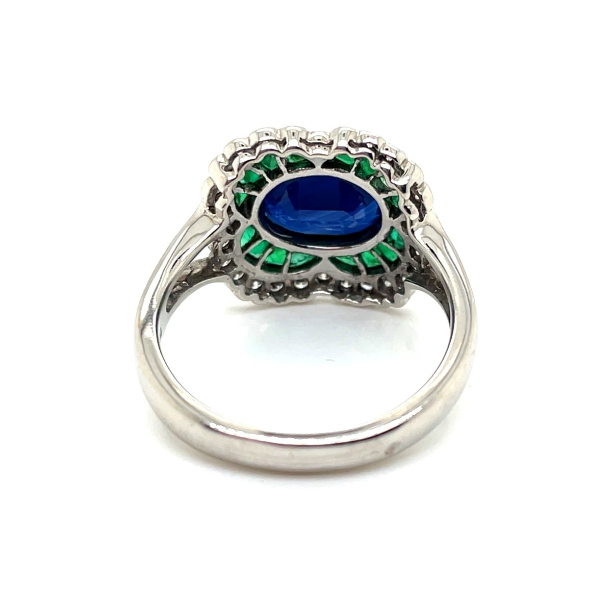 Bague Marguerite Saphir Emeraudes Diamants-photo-3