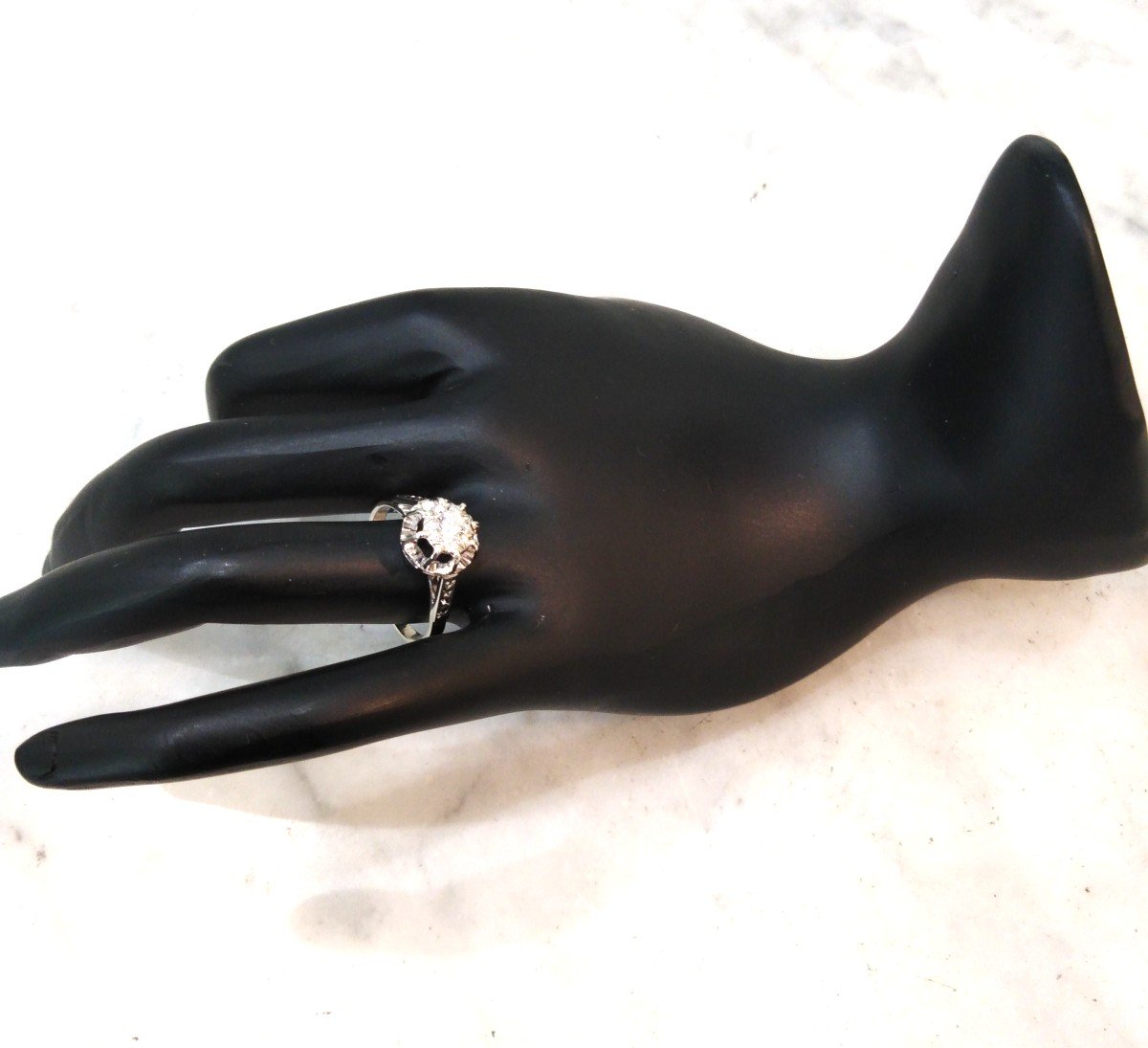 Bague Solitaire Or Blanc Diamant-photo-4