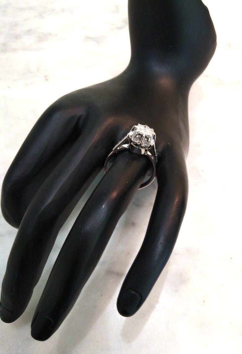 Bague Solitaire Or Blanc Diamant-photo-1