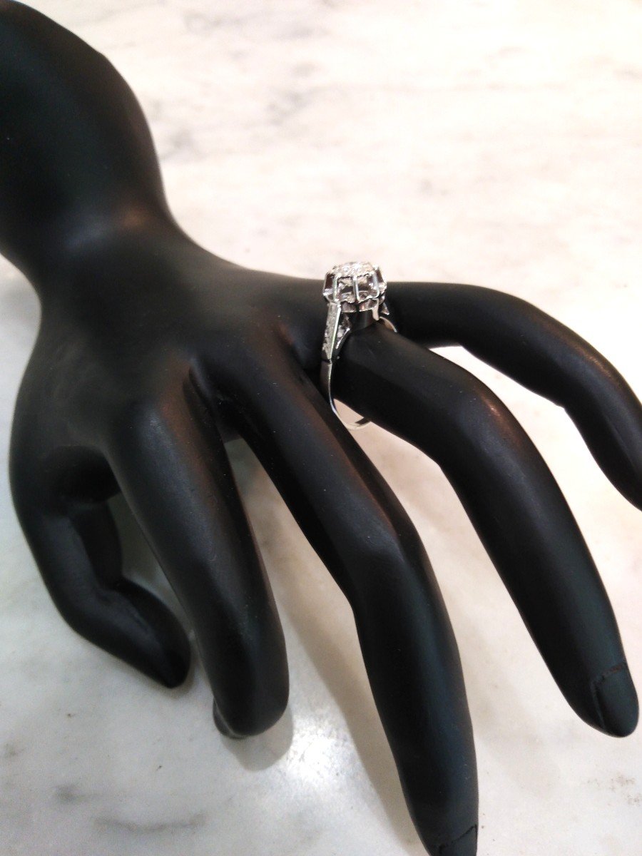 Bague Solitaire Or Blanc Diamant-photo-2