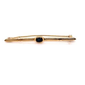 Empire Style Sapphire Yellow Gold Barrette Brooch