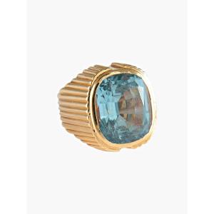 Blue Stone Yellow Gold Ring