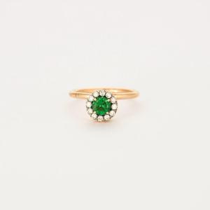 Bague Selim Mouzannar Or Rose Grenat Tsavorite Diamants
