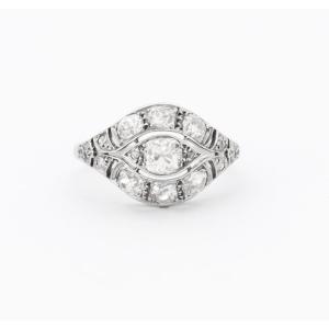 Art-deco Platinum Diamond Ring