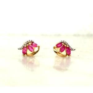 Ruby Diamond Earrings