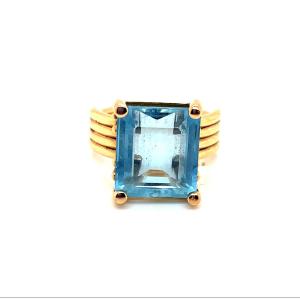 Rose Gold Aquamarine Ring