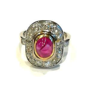 Gold, Ruby, And Diamond Ring