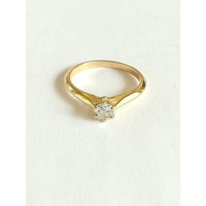 Bague Solitaire Or Jaune Diamant