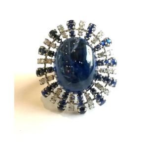 Bague Cocktail Saphirs Diamants