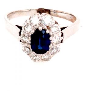 Bague Pompadour  Ancienne Saphir.