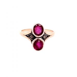 Romantic Garnet  Gold Ring