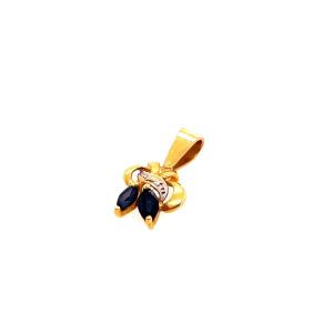 Yellow Gold Sapphire Pendant