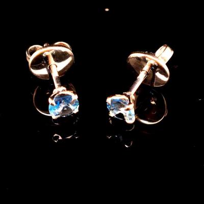 Paire De Clous D Oreille Aigue Marine