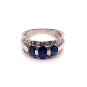 White Gold Sapphires Ring