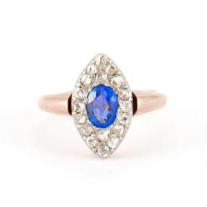 Bague Marquise Saphir Napoléon III