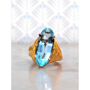 Yellow Gold Aquamarine Ring