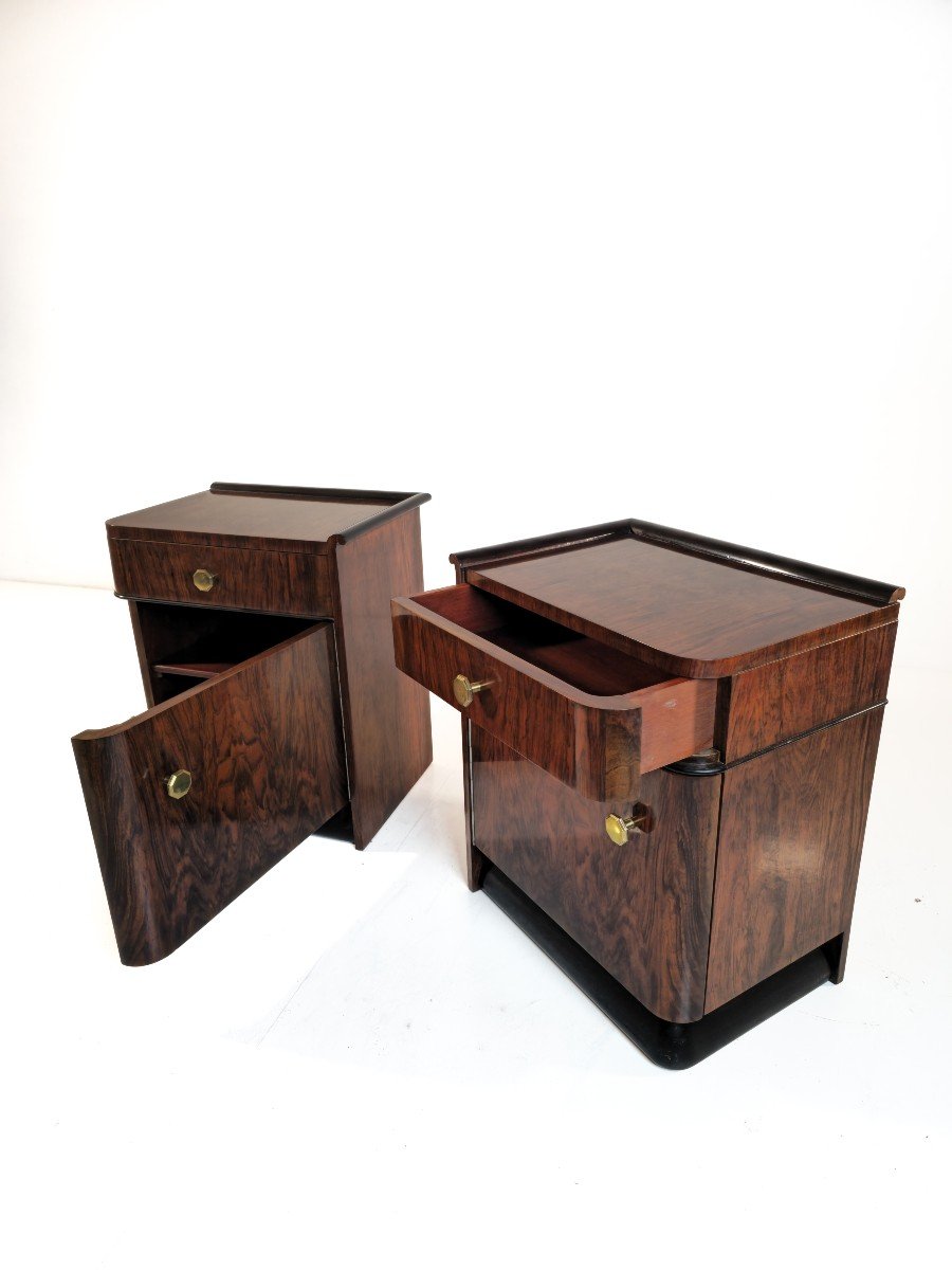 Pair Of Art Deco Bedside Tables -photo-2