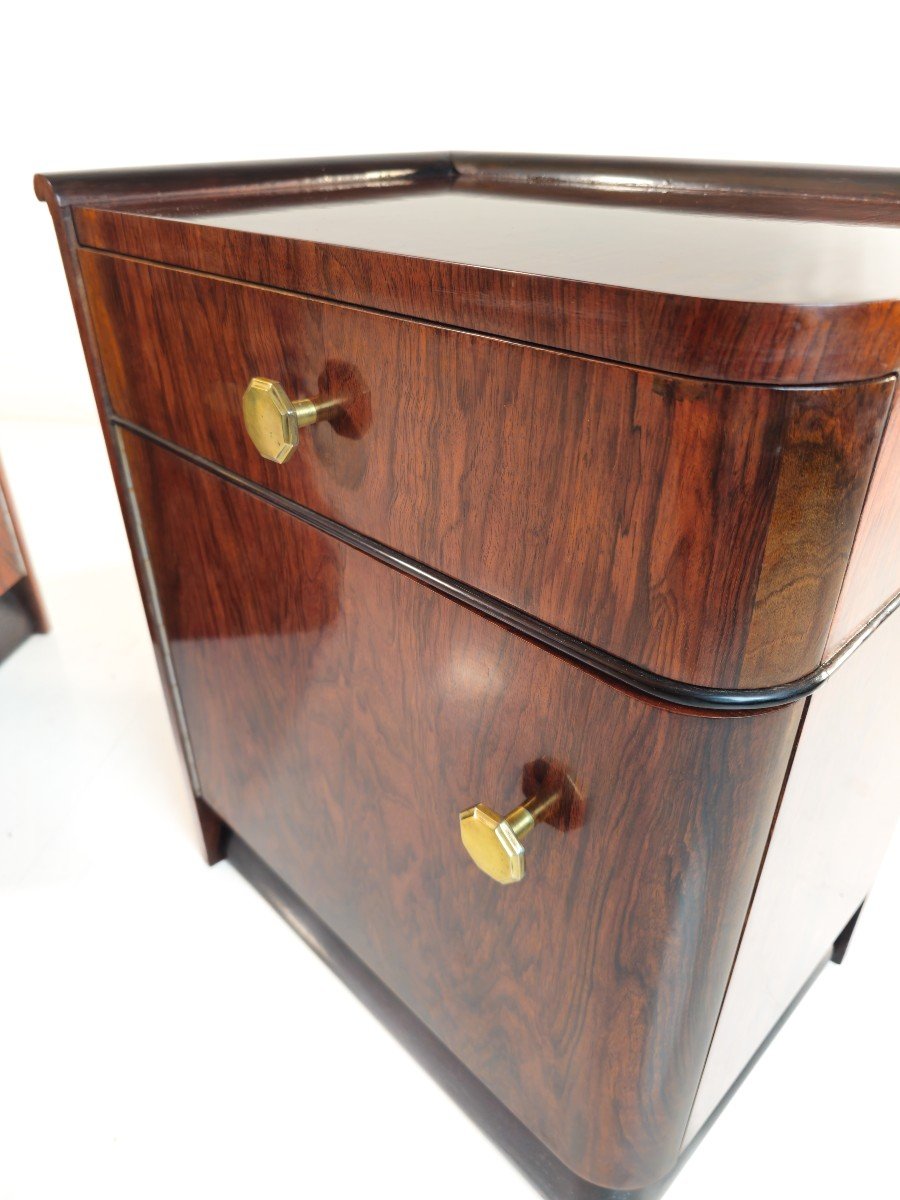 Pair Of Art Deco Bedside Tables -photo-3