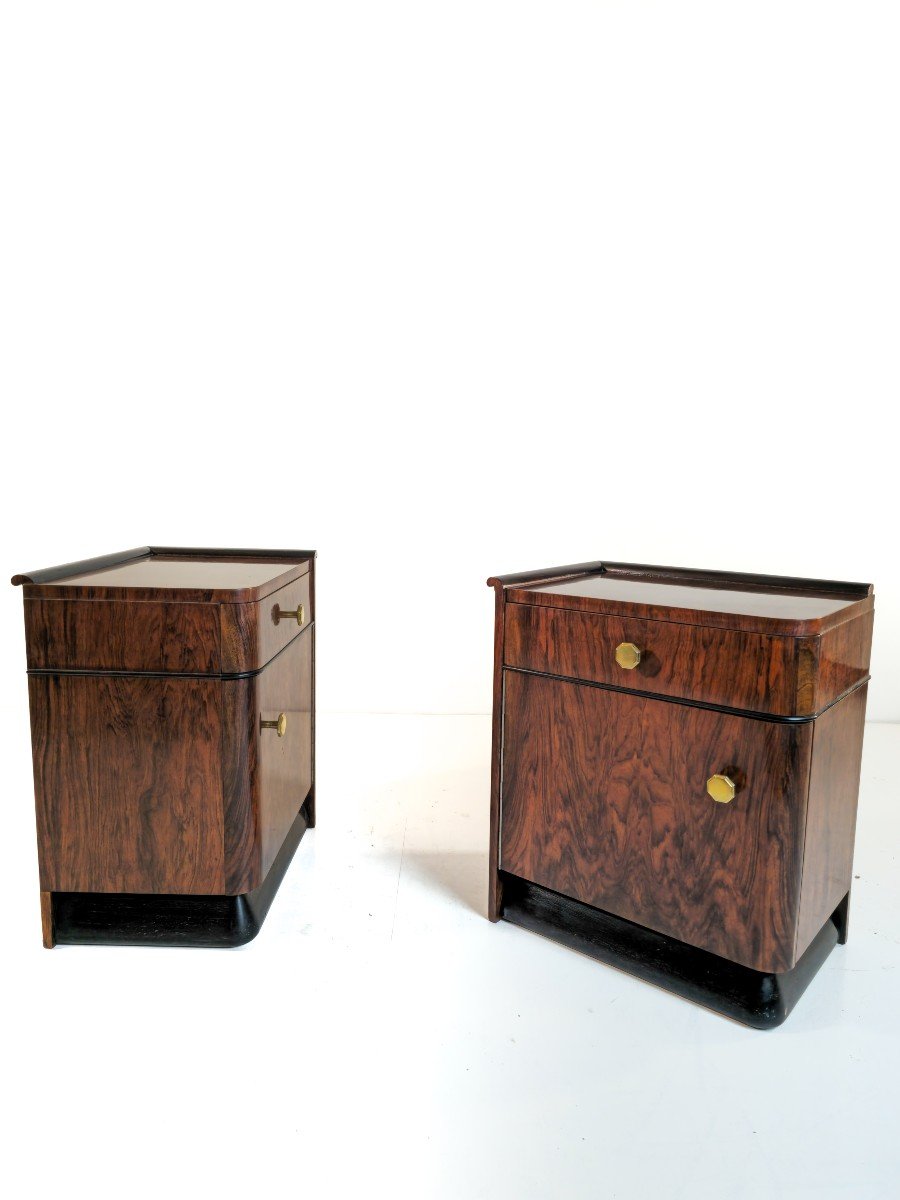 Pair Of Art Deco Bedside Tables -photo-4