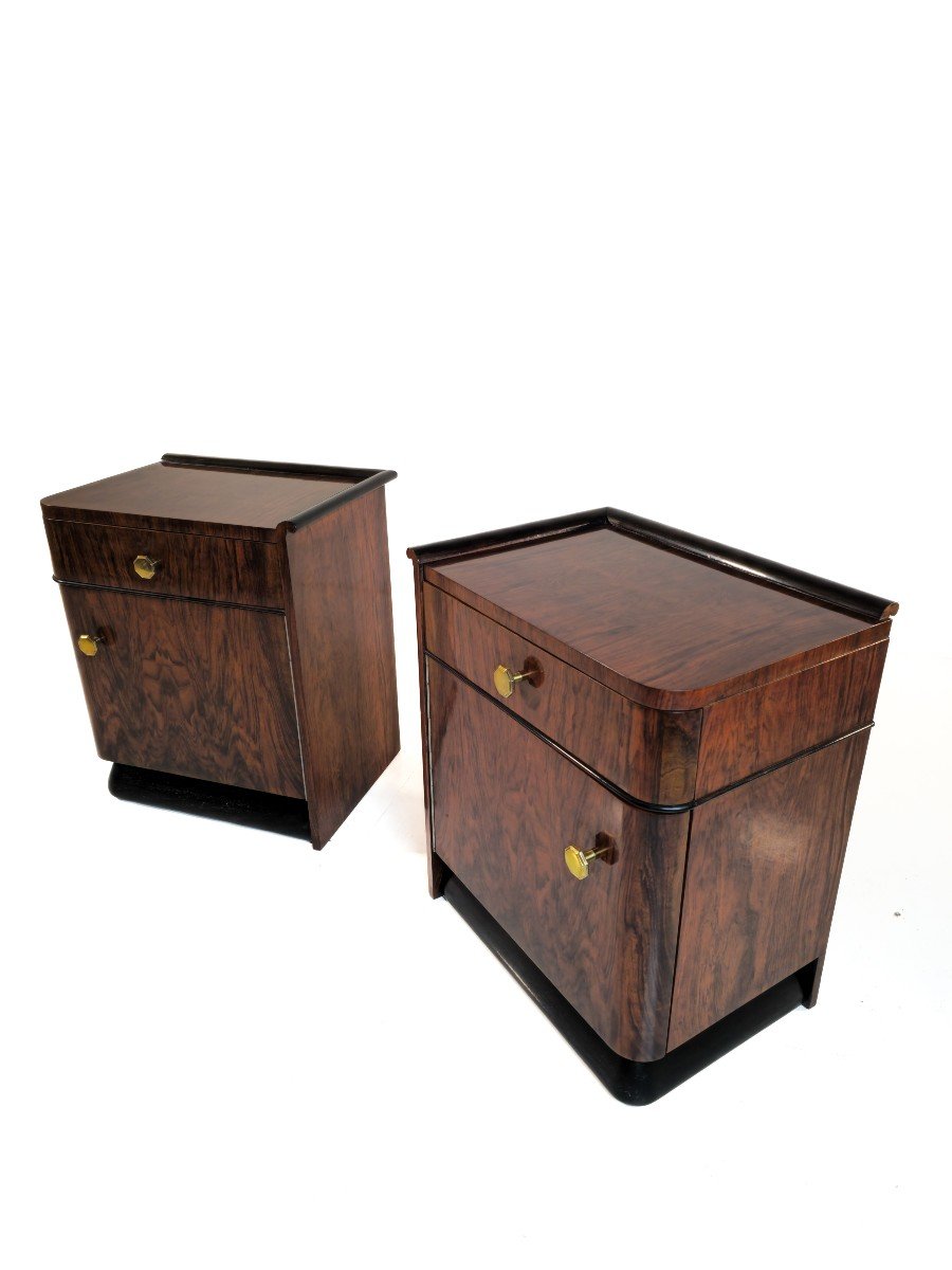 Pair Of Art Deco Bedside Tables 