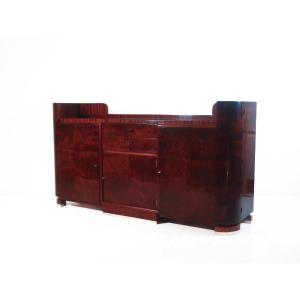 Art Deco Mahogany Sideboard "manufacture De Decoene Frs"