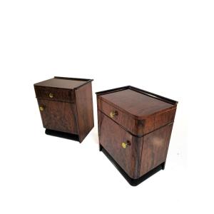 Ipair Of Art Deco Bedside Tables 