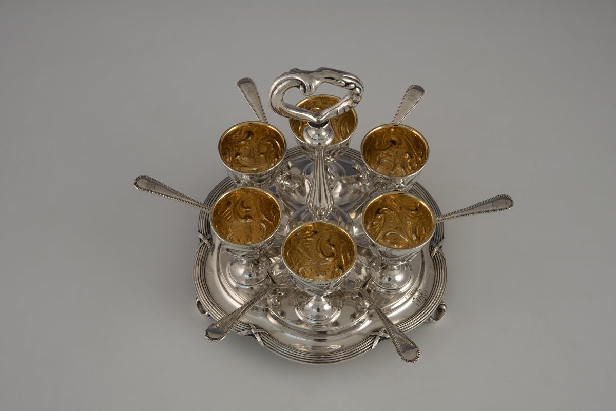 Service à œufs en argent, John Samuel Hunt, Londres, 1852-1853-photo-2