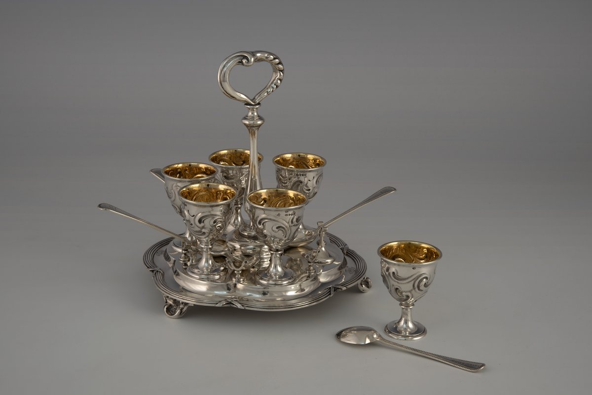 Service à œufs en argent, John Samuel Hunt, Londres, 1852-1853-photo-3