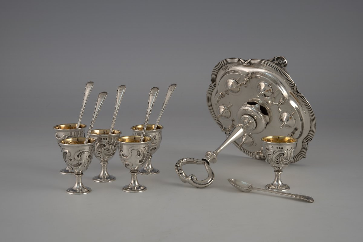 Service à œufs en argent, John Samuel Hunt, Londres, 1852-1853-photo-2