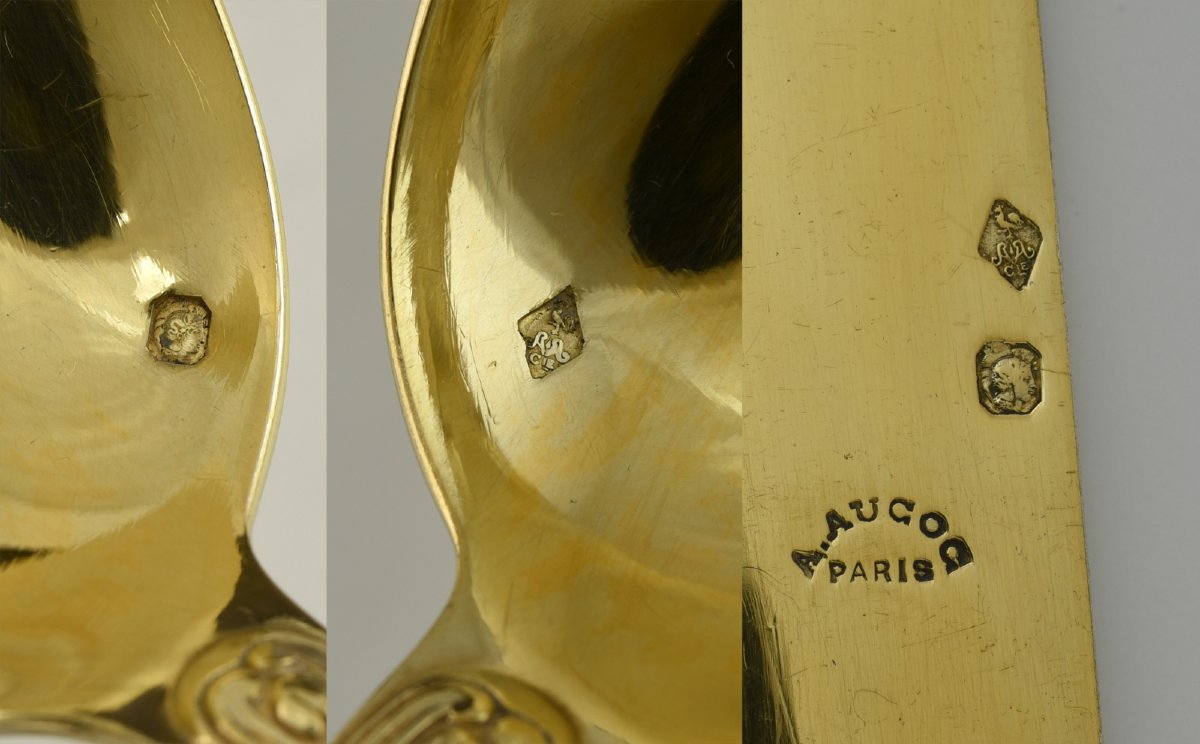 Dessert Cutlery Set For 18 People, Vermeil, Paris, Maison Aucoc & André Aucoc-photo-7
