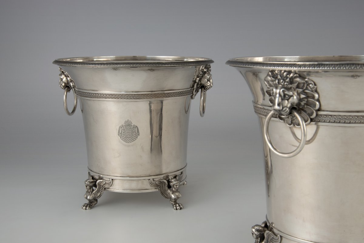 J.B.C. Odiot, Paire de seaux à rafraîchir aux armes de Michel Ney, duc d’Elchingen-photo-2