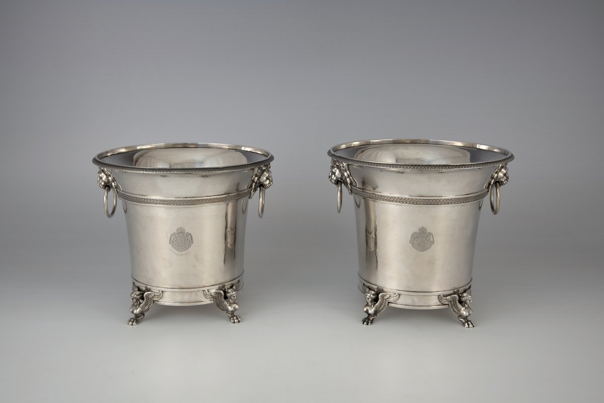 J.B.C. Odiot, Paire de seaux à rafraîchir aux armes de Michel Ney, duc d’Elchingen-photo-3