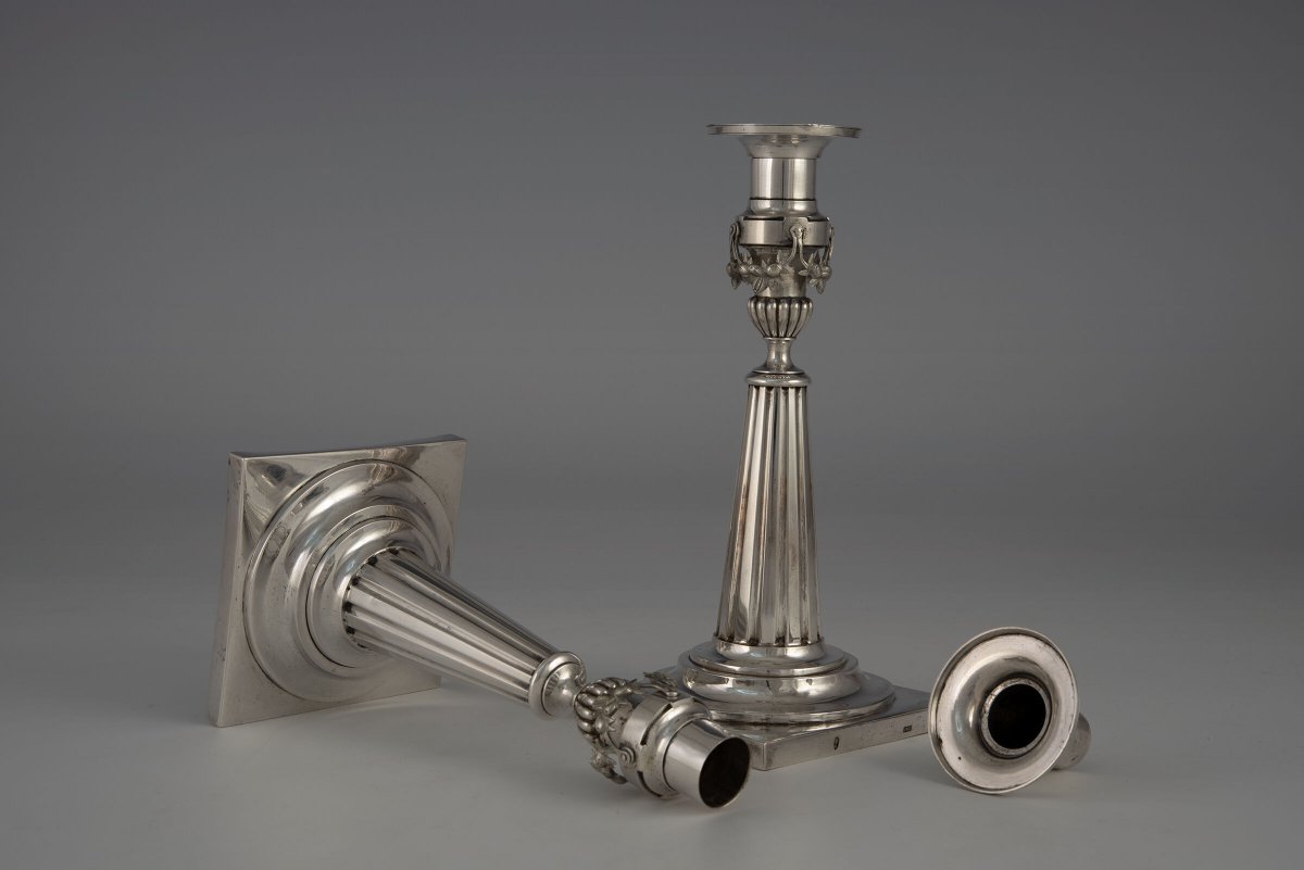 Pair Of Neoclassical Candlesticks, Augsburg, 1795–1797-photo-4