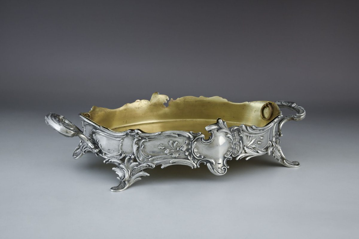 Silver Jardiniere With Brass Interior, Germany, Circa 1900-photo-3