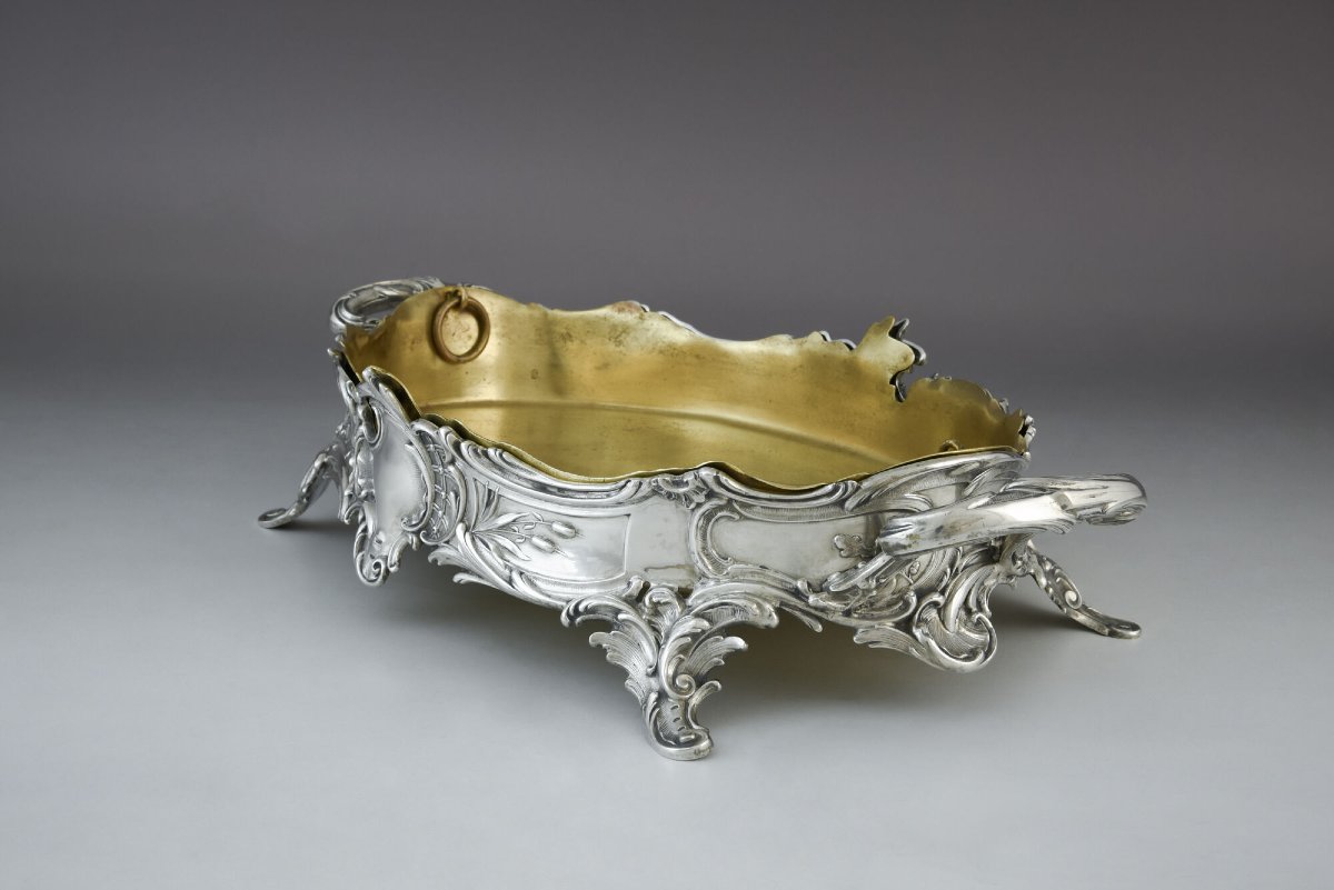 Silver Jardiniere With Brass Interior, Germany, Circa 1900-photo-1