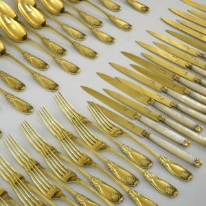 Dessert Cutlery Set For 18 People, Vermeil, Paris, Maison Aucoc & André Aucoc