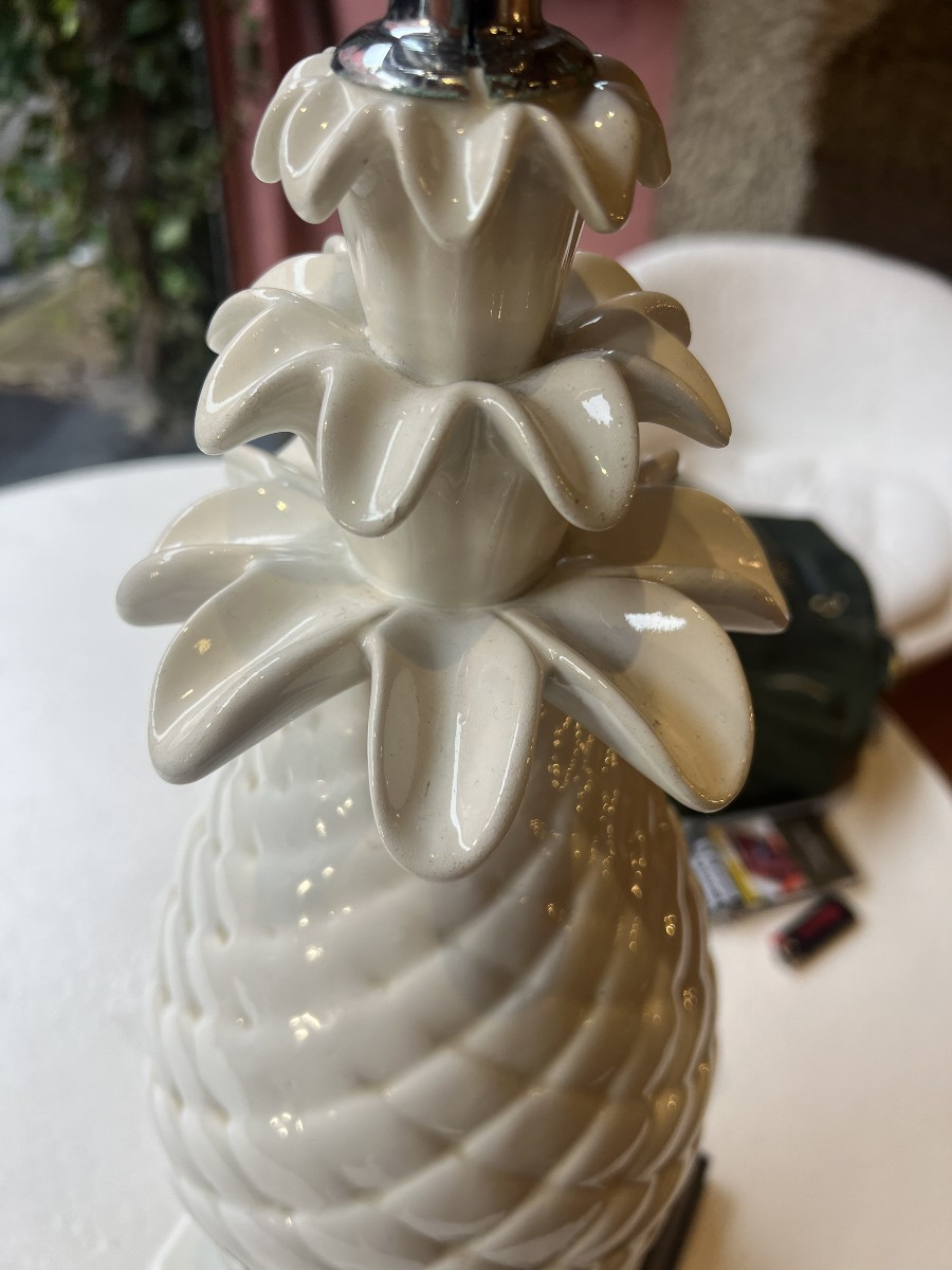 Pair Of Pineapple Lamp Bases, Hollywood Regency Style-photo-3