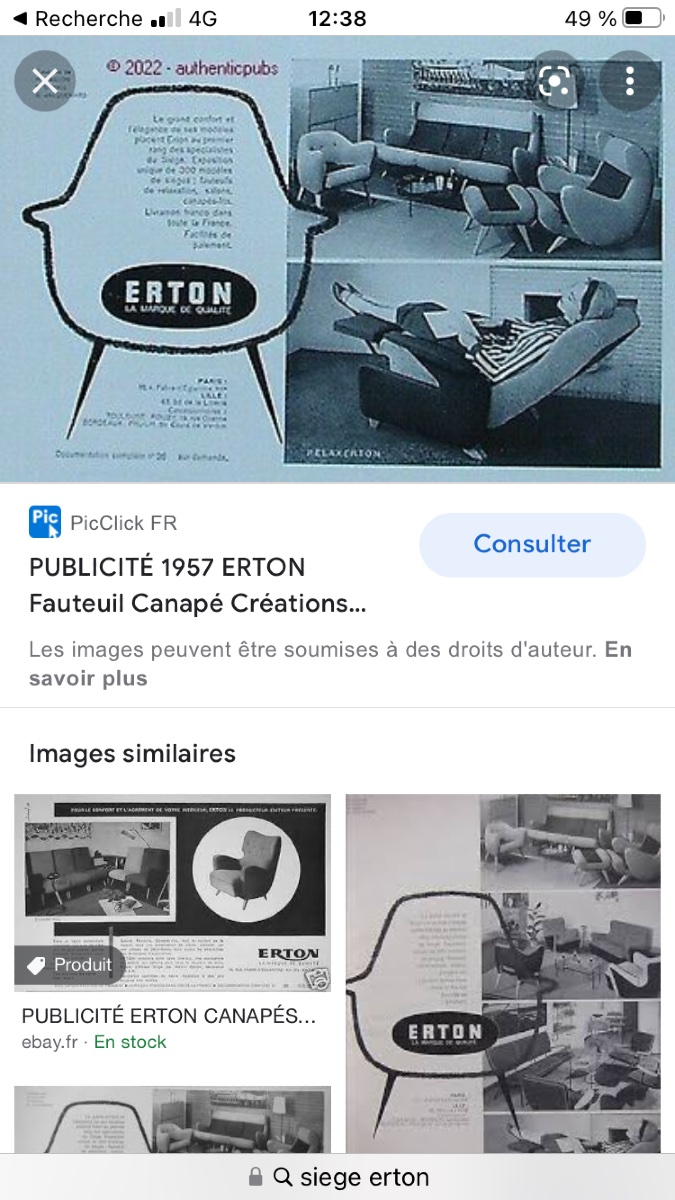 Paire de fauteuils  modèle 522 Henri  Caillon pour Erton -photo-5