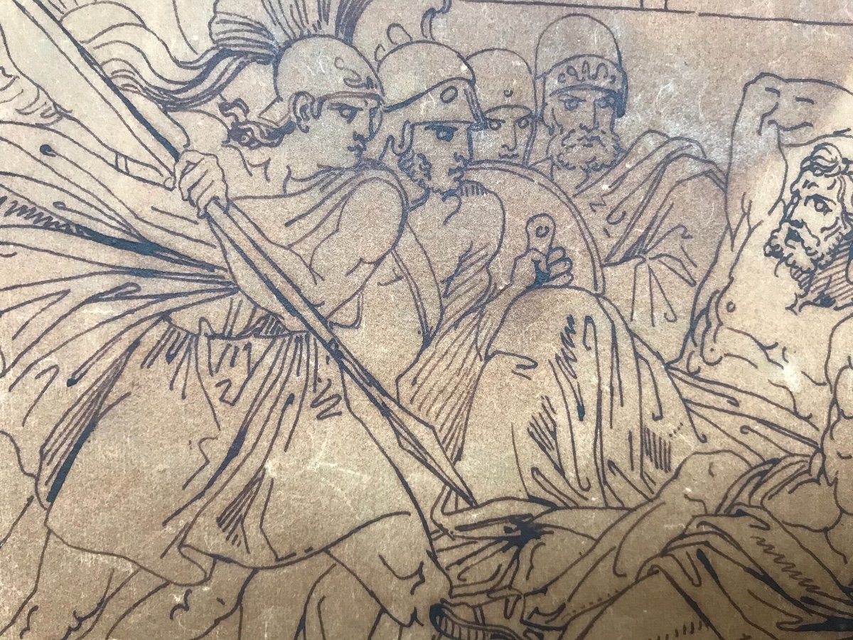 Bartolomeo Pinelli- Efori Di Sparta - Drawing On Velin - 1820 Ca Rome Italy-photo-2