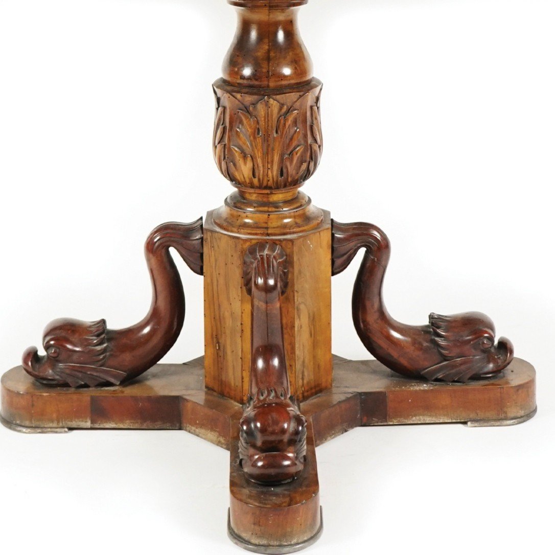 Center Console Table With Marble Top Plated In Tivoli Onyx-photo-3