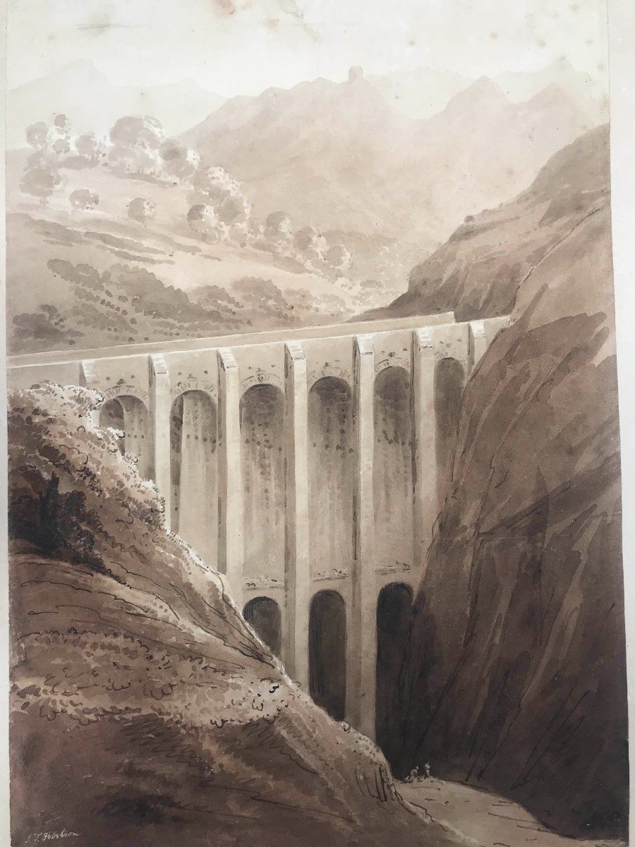 IBBETSON, John Thomas -Pont de Campostrino  a Salerne-Polla Borboni- Italie Naples-photo-3