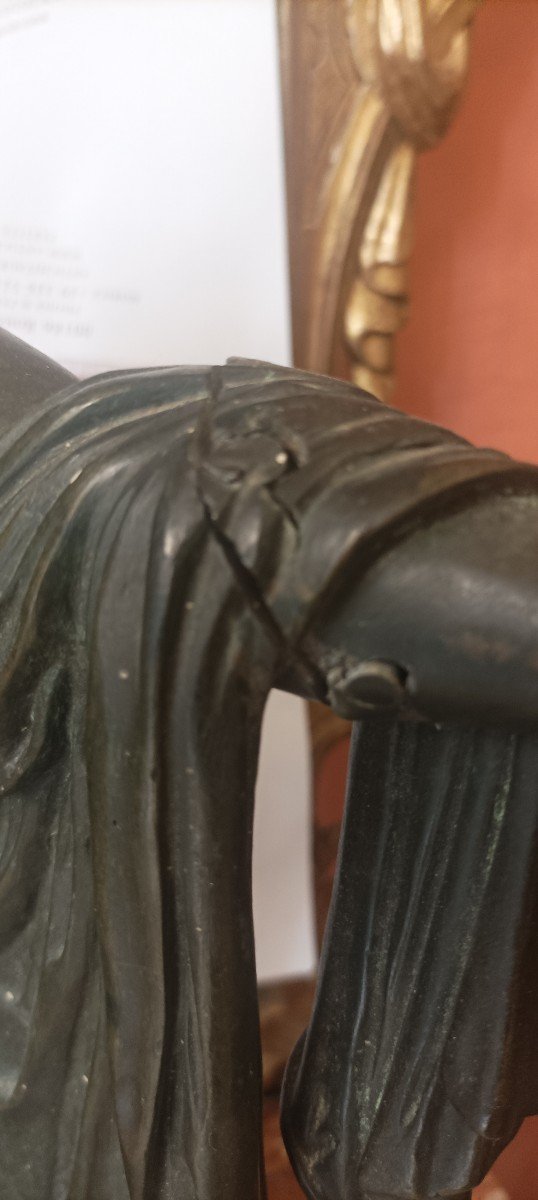 Exceptionnelle Sculpture d'Apollon Du Belvédère De La Fin Du XVIIIe Siècle En Bronze Grand Tour-photo-2