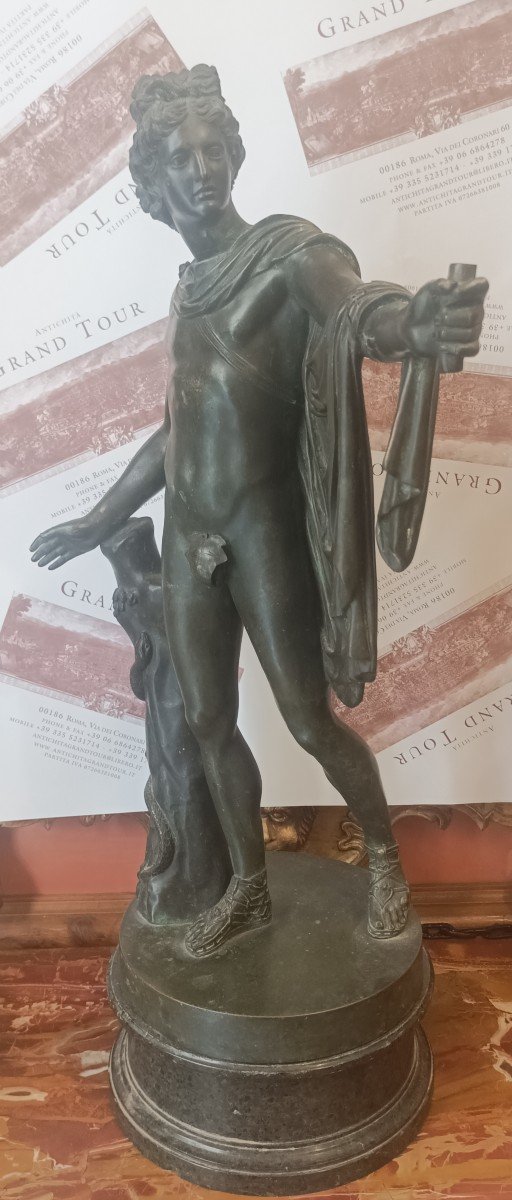 Exceptionnelle Sculpture d'Apollon Du Belvédère De La Fin Du XVIIIe Siècle En Bronze Grand Tour