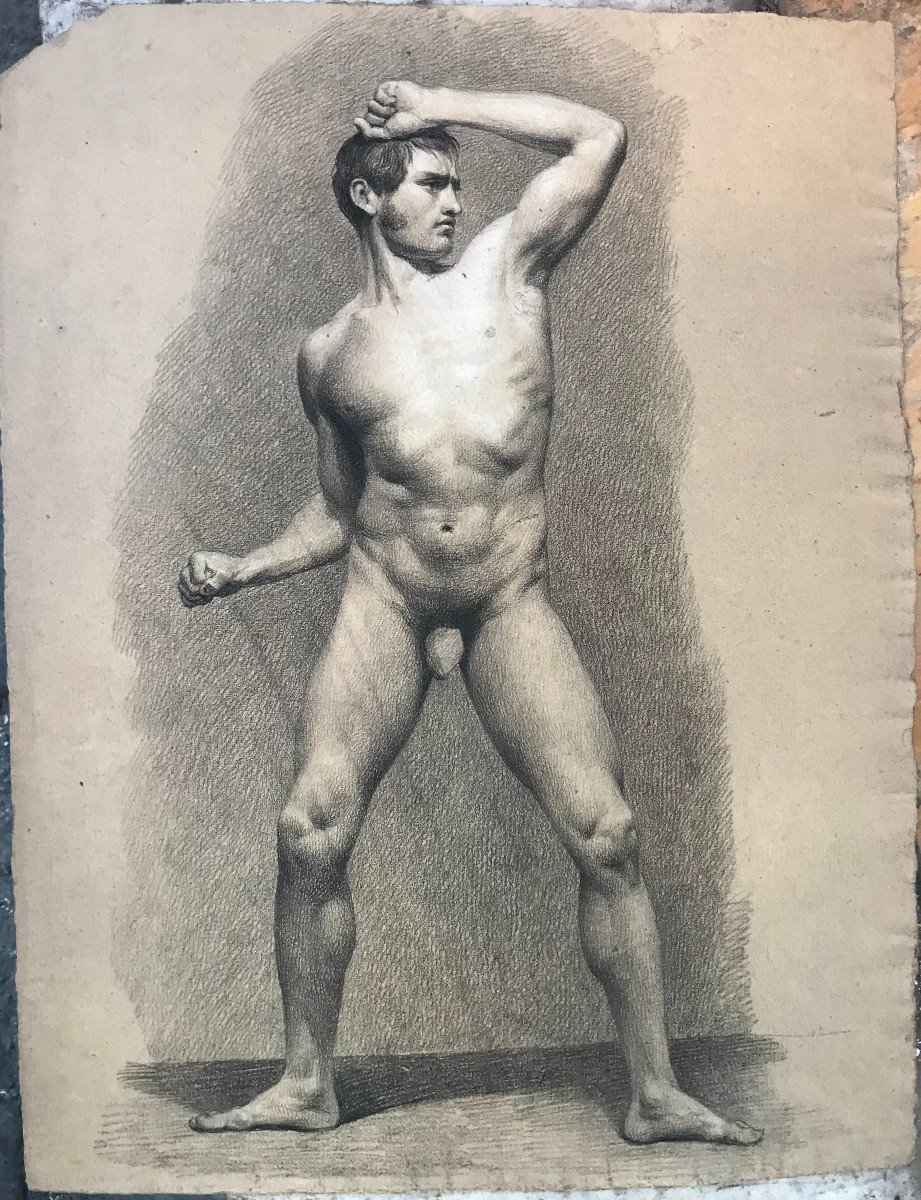 Dessin De Homme Academique - 1820 Ca  Academie Nu Mascolin  - Italie Nu Academie France