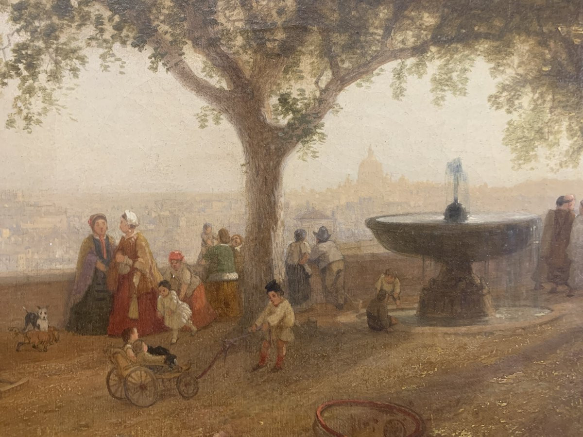 Rome from Pincio - Fountain Academy France - Italy French italienne -photo-2